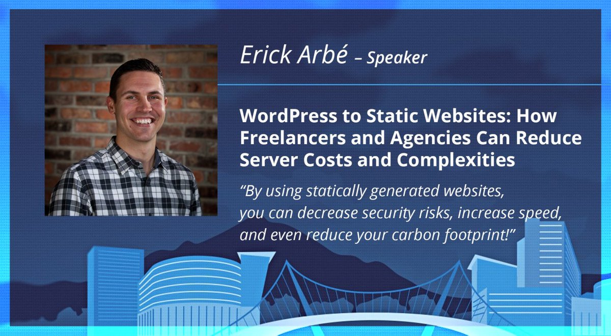 WordCampGVL's tweet photo. Ah yea, we can’t wait to hear Erik Arbé’s discussion on “WordPress to Static Websites: How Freelancers and Agencies Can Reduce Server Costs and Complexities.” Have you gotten your tickets yet? Hurry before it’s too late!   https://t.co/bXeSq8Hb2s #wpgvl #wcgvl #greenvillewp https://t.co/mXKCGRRV0o