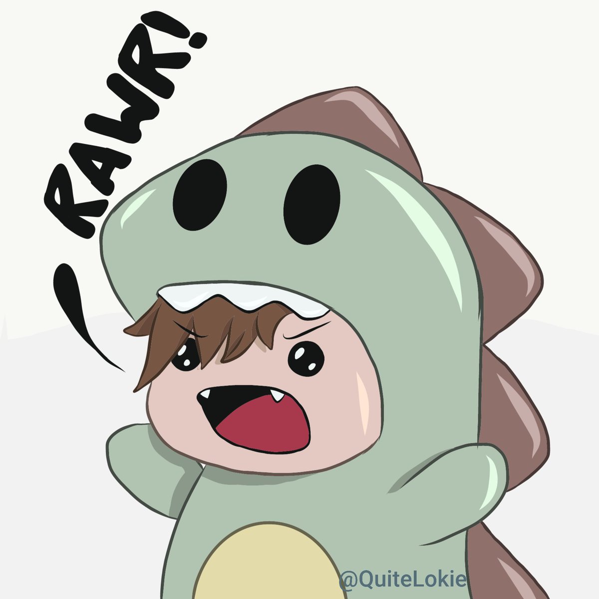 Dino chibi avatar for my friend @/baruch.jabneel on Instagram and  @/Powertron1 on Wattpad! #chibiart #animedrawing #digitalart Rawr means 'I  love you' in dinosaur, image size:1200x1200