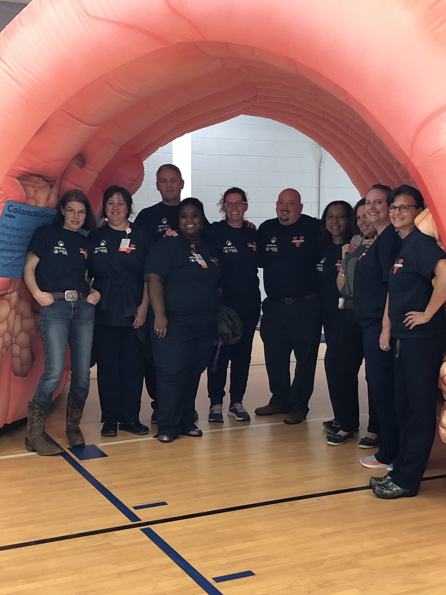uvahealthnews's tweet photo. According to @AmericanCancer, experts expect 53,200 deaths from colorectal cancer this year. Visit the @piedmontymca1today from 4 – 6 p.m. to walk through a large inflatable colon and learn how to protect yourself against colorectal cancer.
#ColonCancer #MarchForCRC https://t.co/ecLzdwtXkY