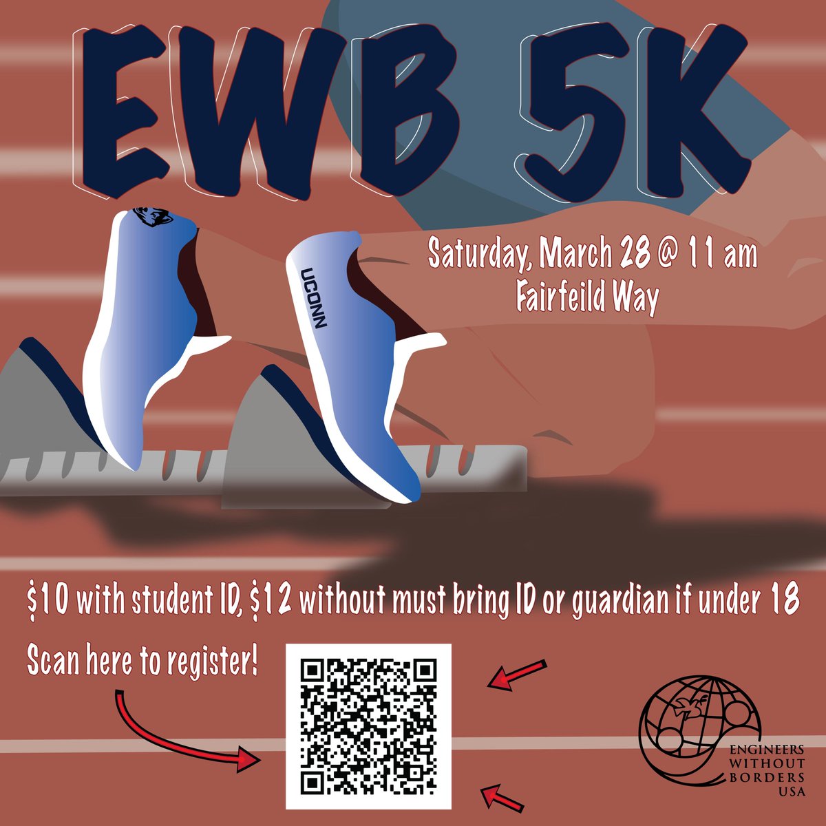 EWBUConn's tweet photo. We're less than a month away from the EWB 5K! to support our UConn chapter you can use the QR code on the poster or visit the google form attached😁👟👟

https://t.co/xQHBpBKGoN https://t.co/QoW3wbUW5O