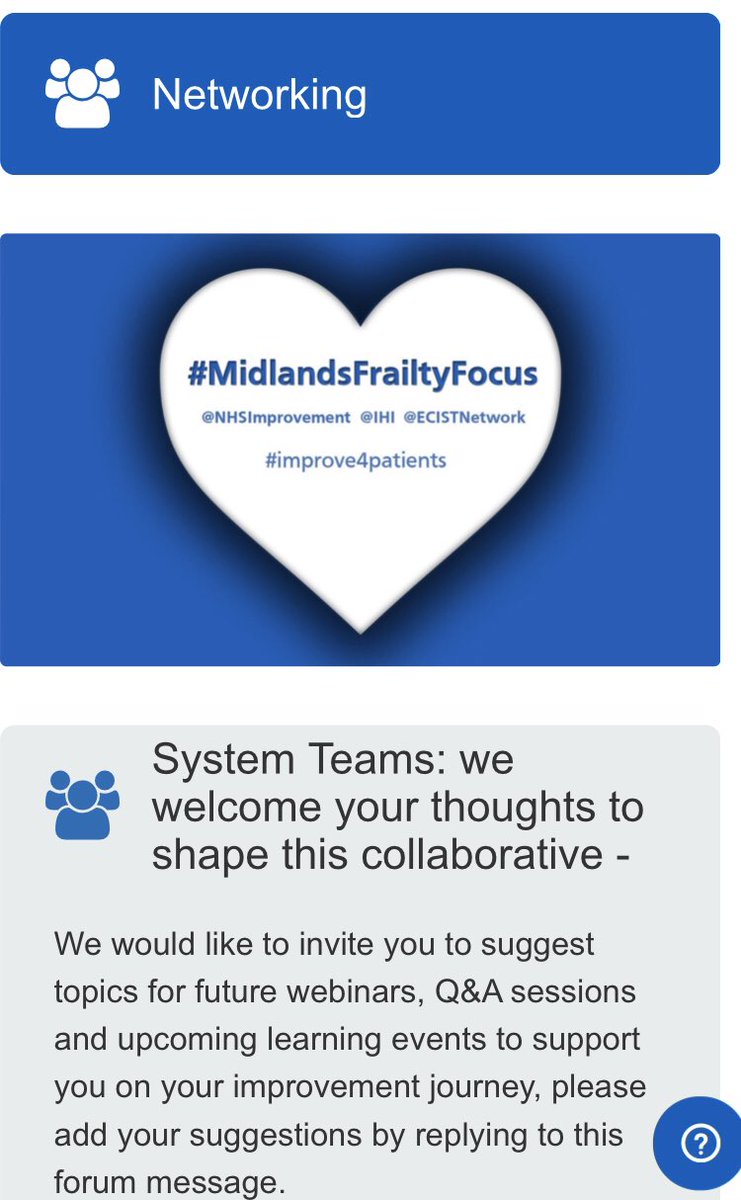 LucyRob74929929's tweet photo. New discussion forum and new resources added to our #MidlandsFrailtyFocus Network site 👍 check it out here: https://t.co/vosVzvNQLt #Improve4Patients #Frailty @ECISTNetwork @NHSEngland @NHSMidlands https://t.co/jkmcZuTJJE