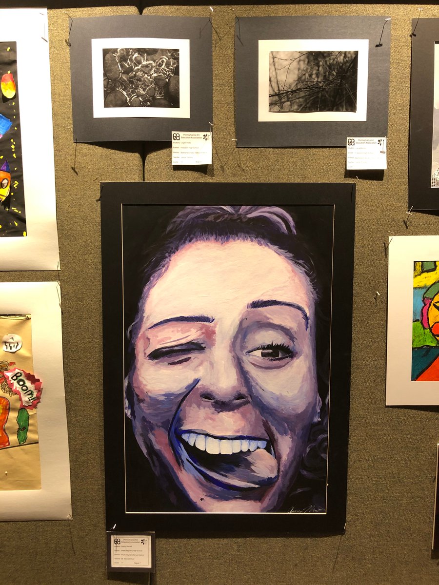 PADeptofEd's tweet photo. 🎨 Thanks to @PaArtEd, student artwork is now on display in our building in celebration of Pennsylvania #YouthArtMonth! https://t.co/pvBgSBDp8s