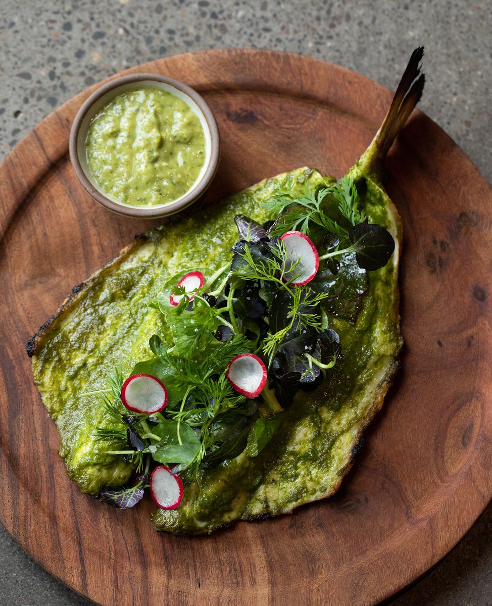 Our favorite way to eat our greens! Pescado Zarandeado Verde | Grilled Hoja Santa Marinated Fish of the Day, Garden Greens #lacalenda #buenprovecho