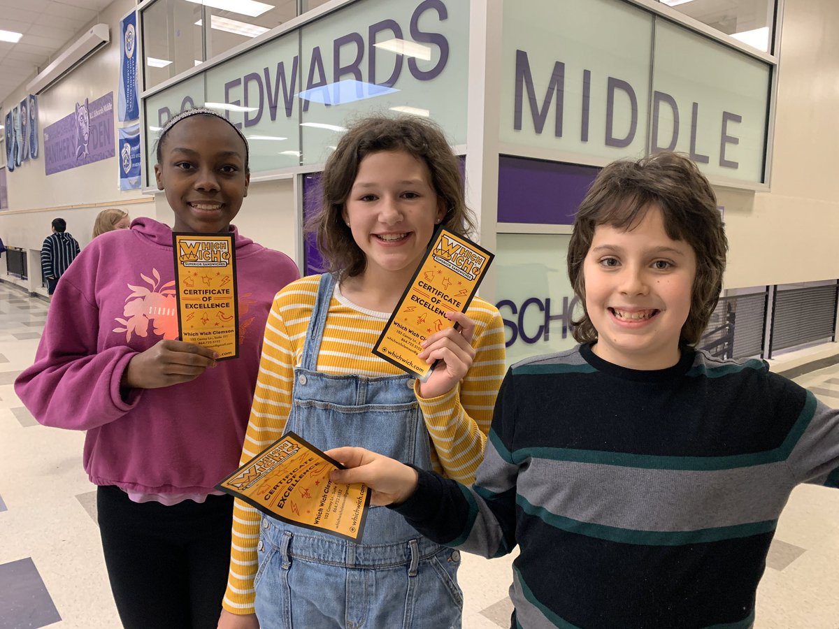 RCEMiddle's tweet photo. Proud of today’s #WhichWichofClemson💜🧡 #StudentsofExcellence⭐️ #teamRCE🐾 #loveourstudents💜 https://t.co/ClrZbBbB9z