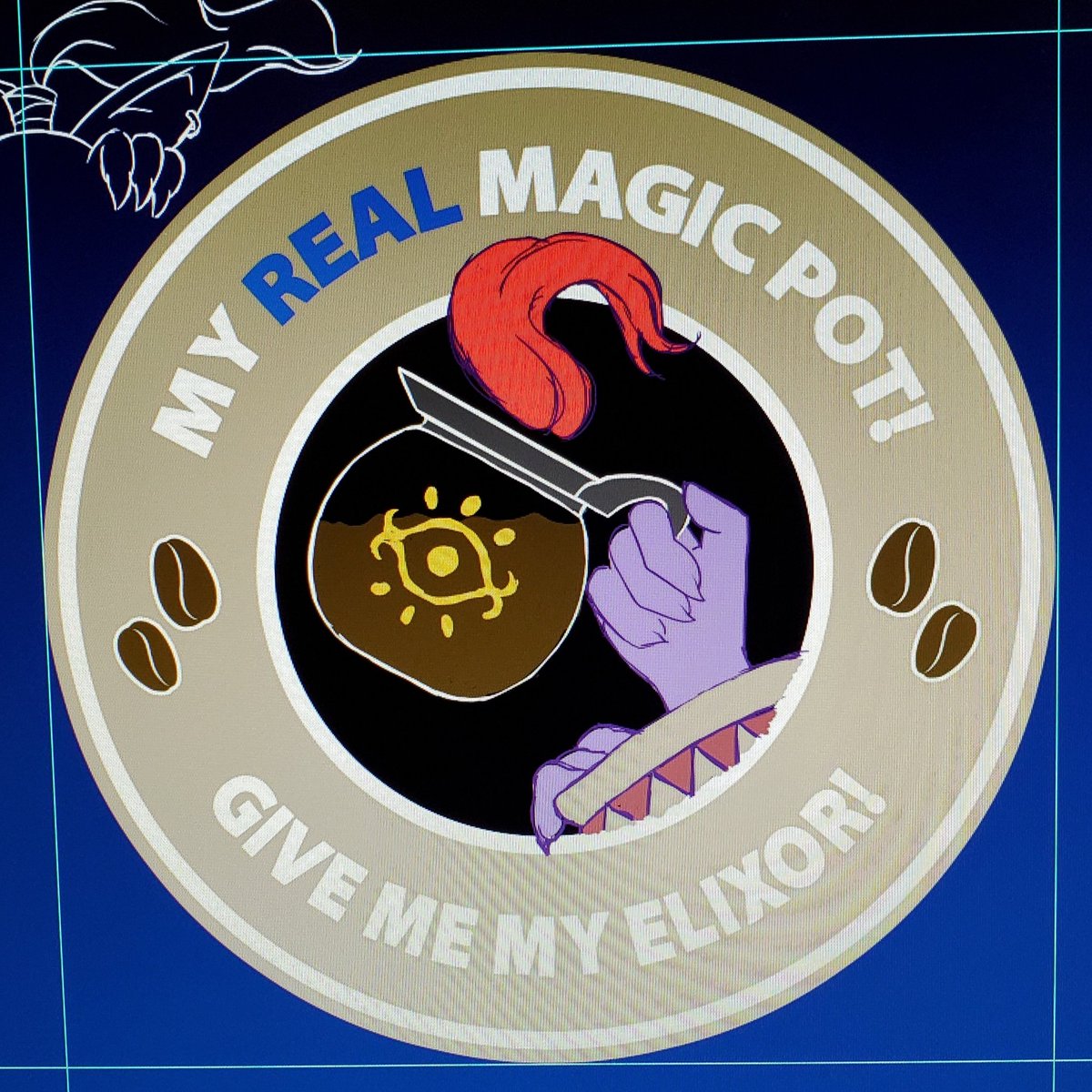 ArtworkBurning's tweet photo. I don't expect people 2 know this monster 'cause the #magicpot is a rare sight FF games but I just wanted 2 try this idea. Might not make this as a coaster but I'll make it a sticker 4 #kupocon2020 because those R the bigger #finalfantasy nerds. Wip of the next one coming soon! https://t.co/YleHiYgs7s
