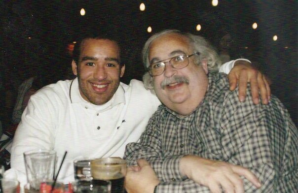 ErikaRachael's tweet photo. My heart is broken at the realization that Jerramie Domish is gone, but I can only hope these two can reenact this picture soon in heaven. #ripdomer #dadhug https://t.co/4uWZIvA7rv