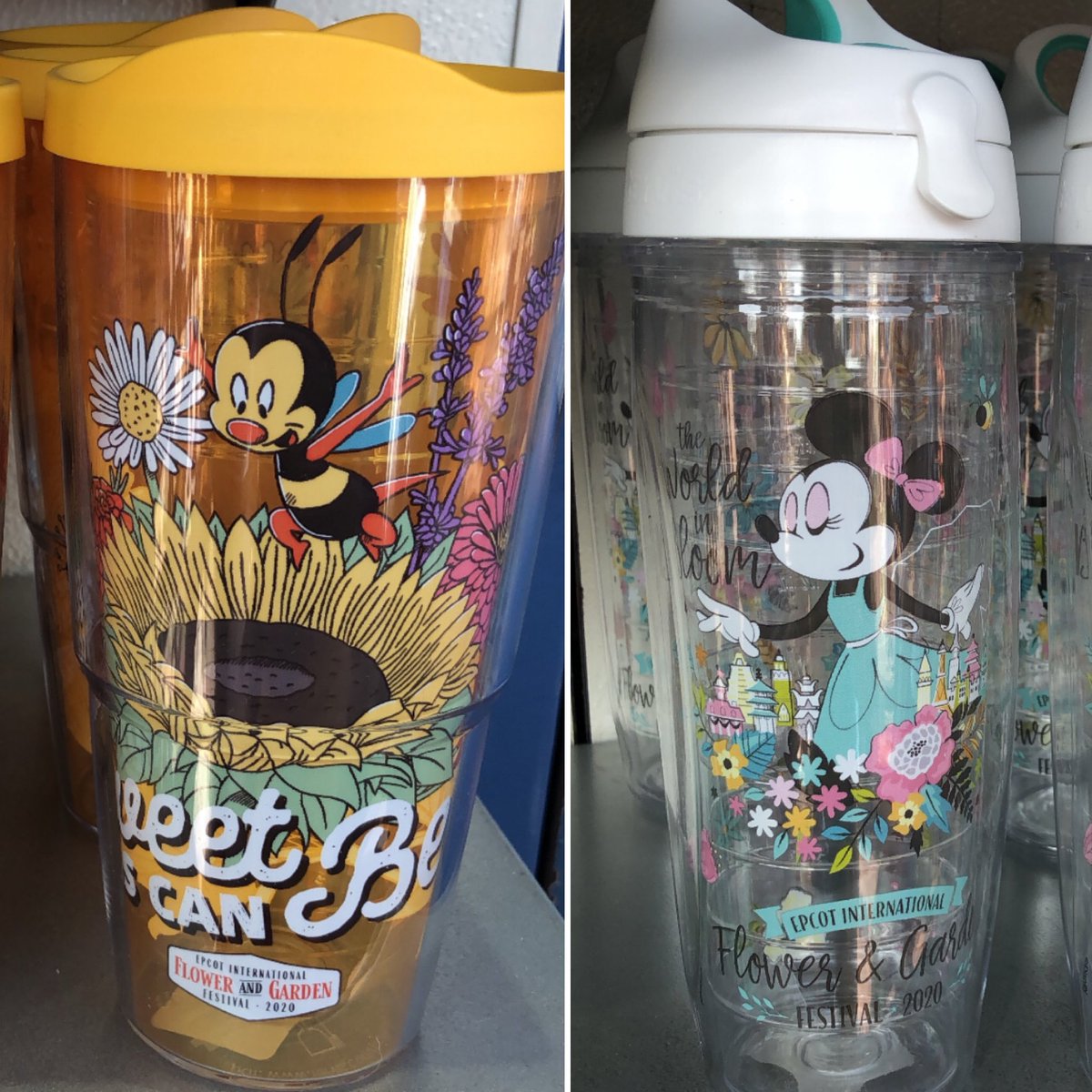 ItsJenDixon's tweet photo. Two new ⁦@TervisTumbler⁩ designs at #FreshEpcot—Spike and Minnie Mouse! Both are adorable. https://t.co/twOfx8bsAY