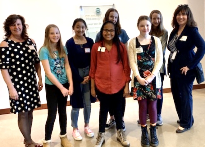 WebberMS's tweet photo. Students from Webber got to attend the 4th Annual Women In Science Symposium at CSU. They were really inspired by meeting & talking to astronaut Dr. Yvonne Cagle. Thank you to our inspiring Science teachers @mrs_tkearns & Mrs. Graff! #PSDproud #WebberScience #TheWebberWay https://t.co/Qgtnt1bxrN