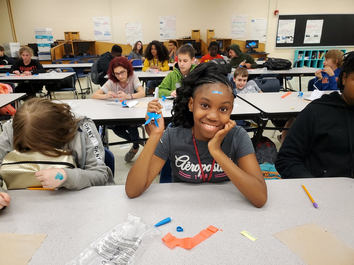 NmmsSteam's tweet photo. All of our 6th grade students are working on building rockets!  Launch date set for Friday. 🚀 @NMMScolts #nmmssteam #STEAMMagnetProgram #STEMeducation #steam https://t.co/ETo8YgU869