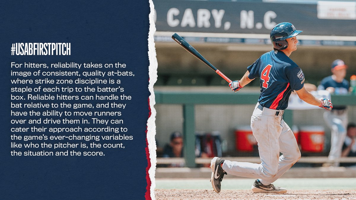 USABaseCoach's tweet photo. Players: The chance to play at a high level often has nothing to do with numbers. It’s when you become reliable and when coaches know they can pencil you into a lineup and you will do what you are supposed to do. 
#USAFirstPitch

📝: https://t.co/cmhGtycjaO https://t.co/KbOGRb3B5R