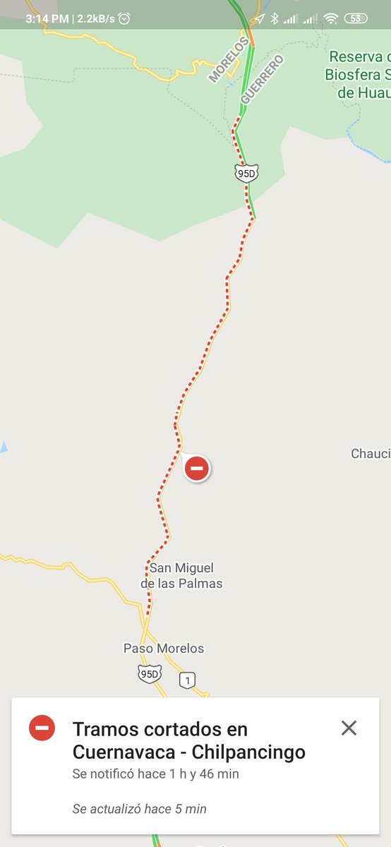 Arthur_in's tweet photo. @CAPUFE porque aparece que la México Acapulco está cerrada a la altura de paso Morelos no hay paso ???? https://t.co/iEKDlIDMRE