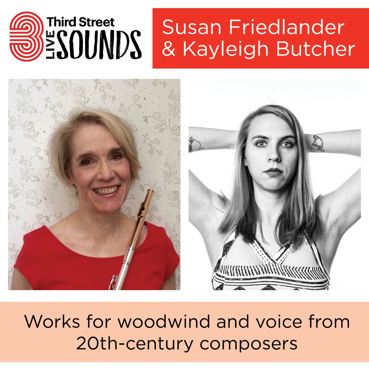 This Friday, Susan Friedlander and Kayleigh Butcher take the #LiveSOUNDS stage! Join us in the Third Street Concert Hall at 7PM on March 6th to see works for woodwind and voice from 20th-century composers. #free #opentothepublic #nycevents