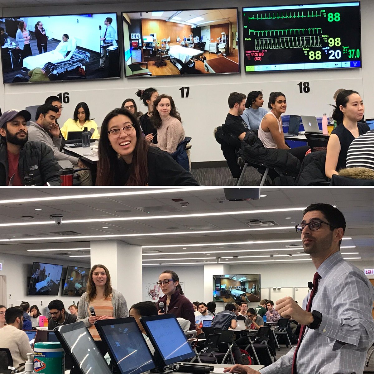 pmgarcia's tweet photo. It’s always a great day when I get to co-teach with the amazing @dhsalz13 and “deliver” a baby with the @NUFeinbergMed M2s (in the #ALC, no less — we didn’t get any blood on the floor @dianebwayne ) #SAM4 #activelearning #cynap https://t.co/4cPpZ7HBow