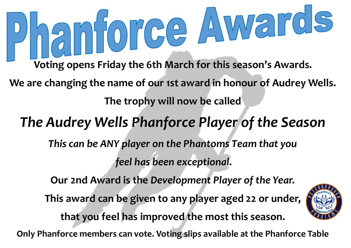 phanforce's tweet image. Voting for this year’s Phanforce Awards starts Friday... we have renamed one of our awards in honour of Audrey Wells