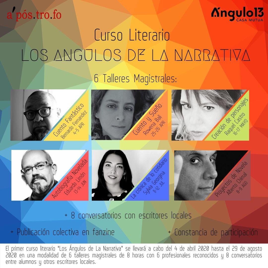Apostrofo13's tweet photo. Presentación del curso Los Ángulos de la Narrativa. 🎊 - https://t.co/5y9NB9do45… https://t.co/C8CjlCj0On