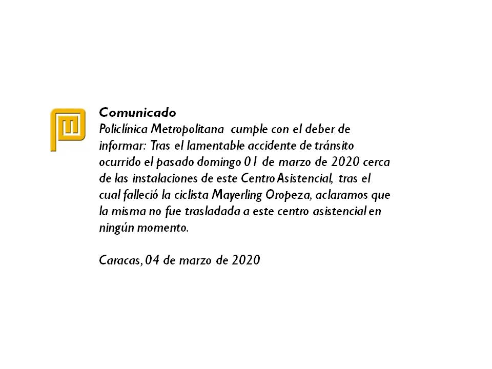 pcMetropolitana's tweet photo. Comunicado oficial https://t.co/OPCFWwpL2u