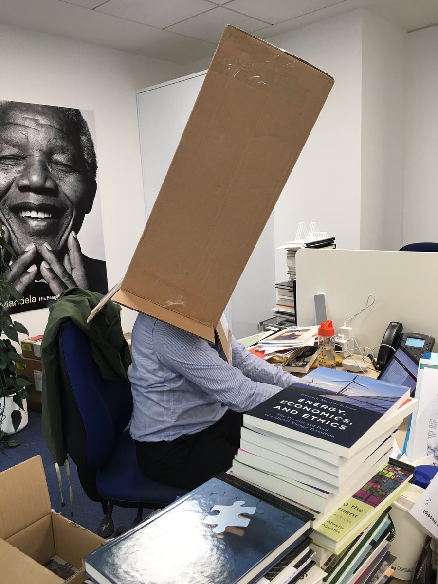 RebeccaLTA's tweet photo. If anyone wants a glimpse into the #MillennialMind, know that I managed to convince my colleague to wear this cardboard box on his head simply by saying โWe could go viral!โ https://t.co/pOaaeS4ctS