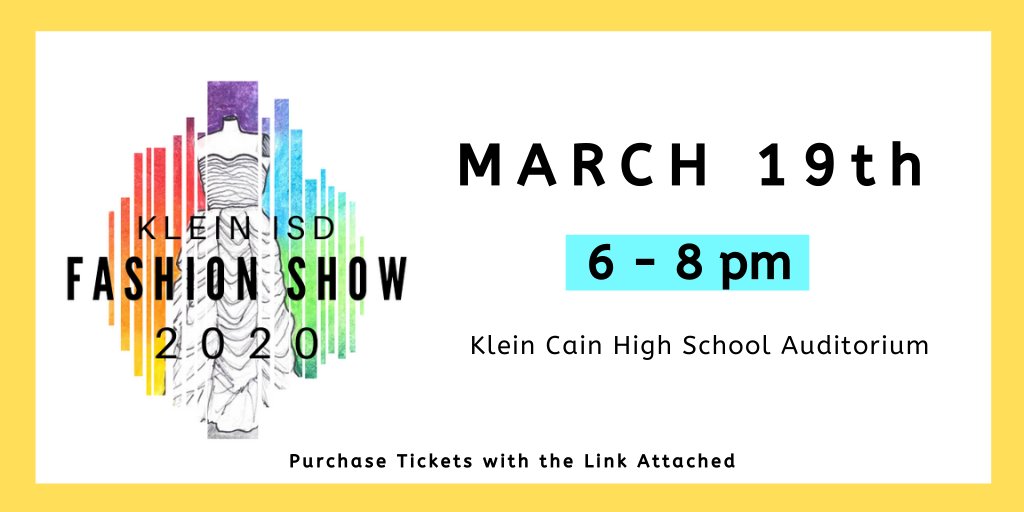 miss_mcquary's tweet photo. We are excited to announce our FIRST @KleinISD District Fashion Show on March 19th! Tickets are $8 and can be purchased here: https://t.co/Ni3o7QW9zw
We hope to see you there! 
#fashionshow #reigncain #kleinisd #promise2purpose https://t.co/yHwK46AU24