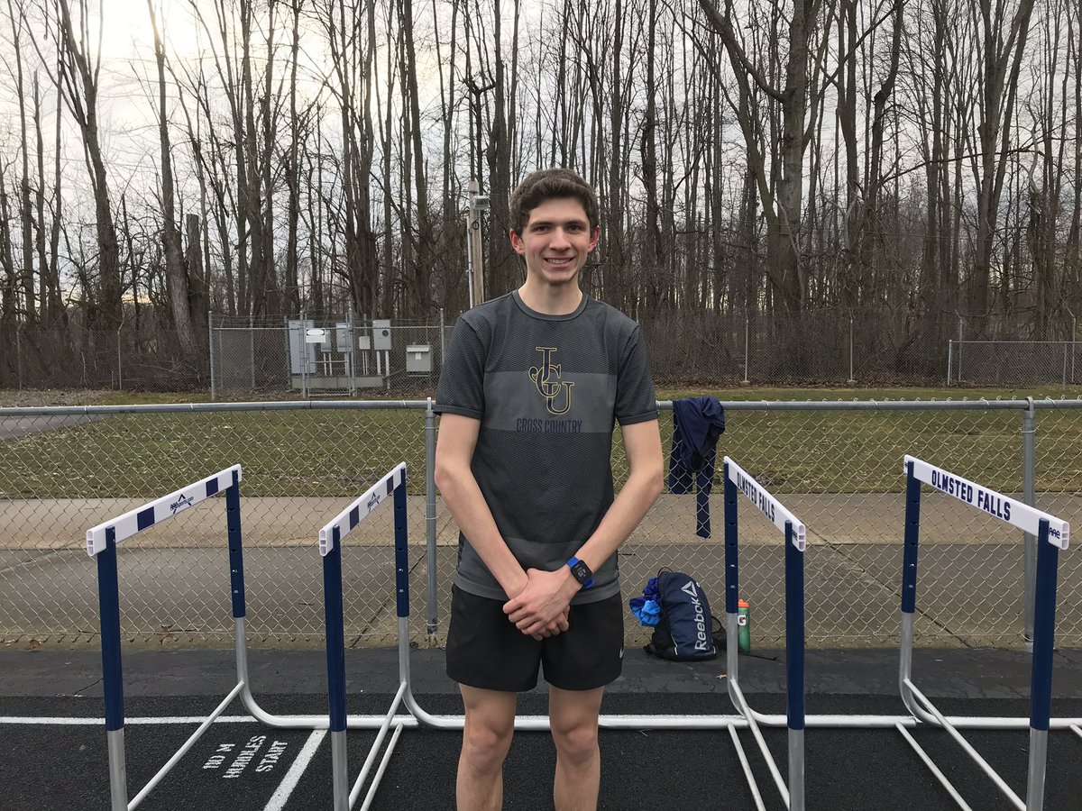OFHS_track's tweet photo. Good to see 2019 grad and @JCUXCTF runner Joe Backus at the track today! #hurdlemobility #jcu #BackusEffect https://t.co/AnDaRtvbzs