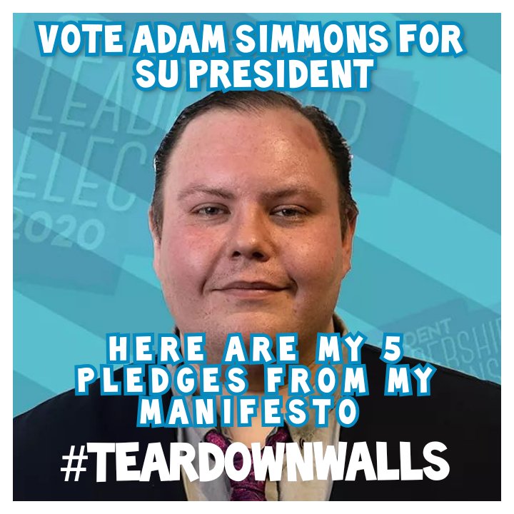 1presidentadam's tweet photo. Here are my first set of pledges that I will deliver on if I become #studentunionpresident for @BedsSU
#universityofbedfordshire #uniofbeds #uob #luton #bedford
#teardownwalls https://t.co/vc5HcrzDsr
