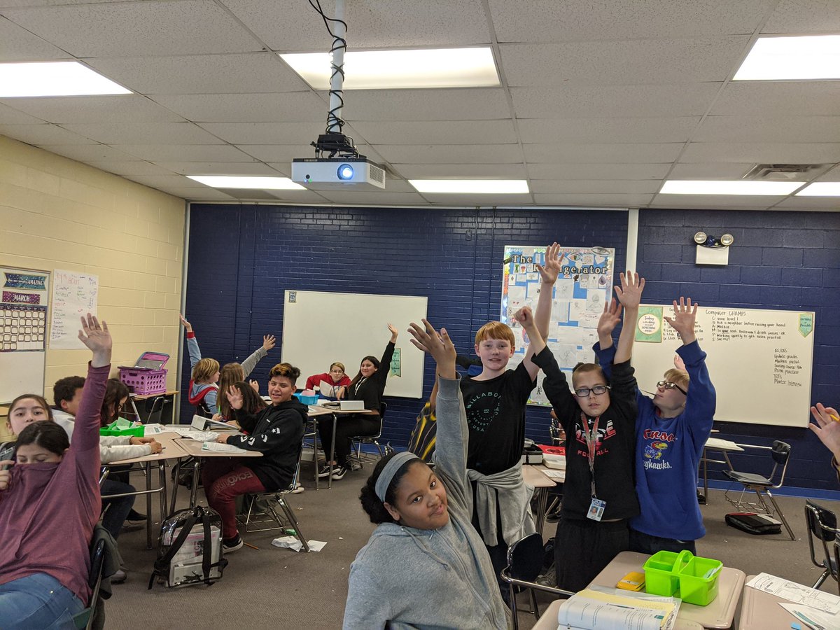 mathwithegley's tweet photo. I love their enthusiasm! How could I possibly choose? Time for a choral response!! #WPSProud #6thgraderocks @HadleyUSD259 https://t.co/Ej9CvFkdha