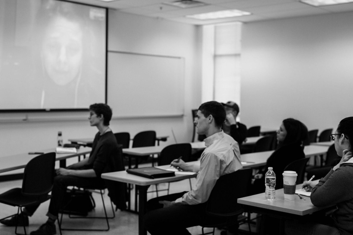 WTAMUDLS's tweet photo. Almudena Carracedo is still going strong! You still have time to drop by and listen more about speaking up for human rights. #wtamudls #students #gobuffsgo https://t.co/JaGJDc2V4l