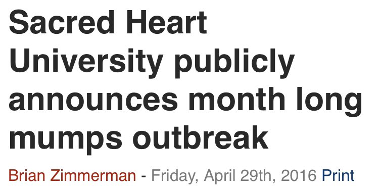 DianaPrinceTL's tweet photo. 2016 #CT SHU mumps outbreak.
Where was the push to repeal religious exemptions?
Ask @CTDPH how many had 2 doses of MMR yet got the mumps
#QuarantineWorks #VoteNoHB5044 #ParentsOverPharma
#ReligiousFreedom
https://t.co/66MiDHD4p5 https://t.co/81mNjLJlsy