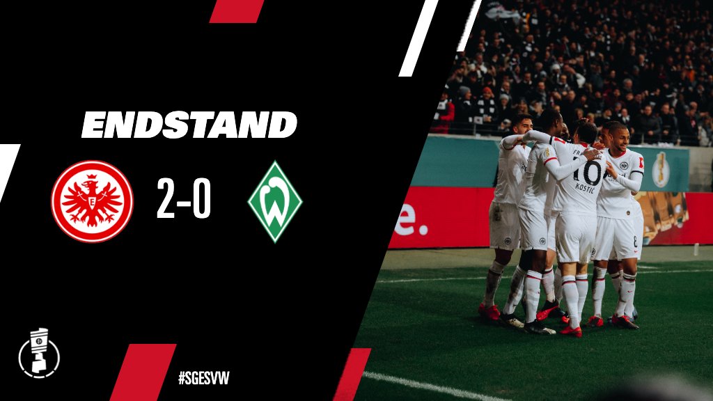 🙌 HALBFINALE! 🙌
––––––
#SGE #DFBPokal #SGESVW 2:0