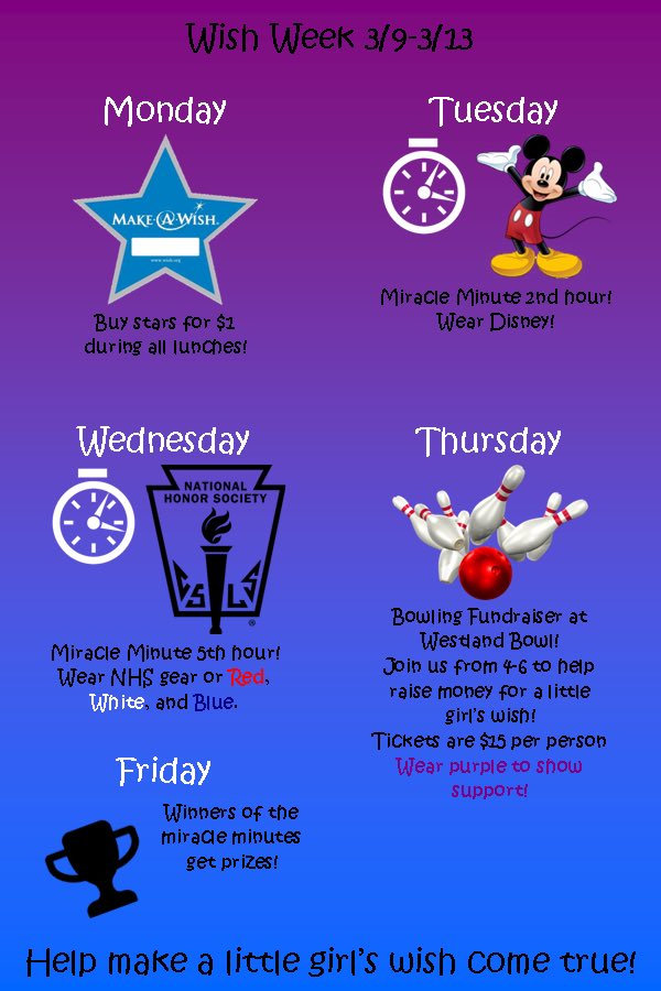 JGHSClassOf2020's tweet photo. Get ready for Wish Week!!! March 9-13! https://t.co/El9F3xMAA0
