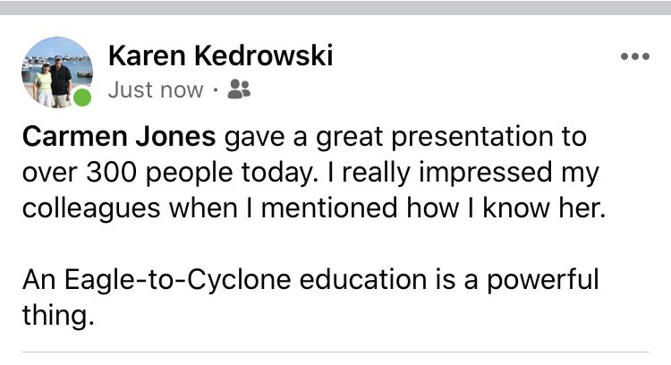 crjones121's tweet photo. Thank you, Dr. Kedrowski. #winthrop #iowastate #ISCORE20 https://t.co/h9GBwB6Lv9