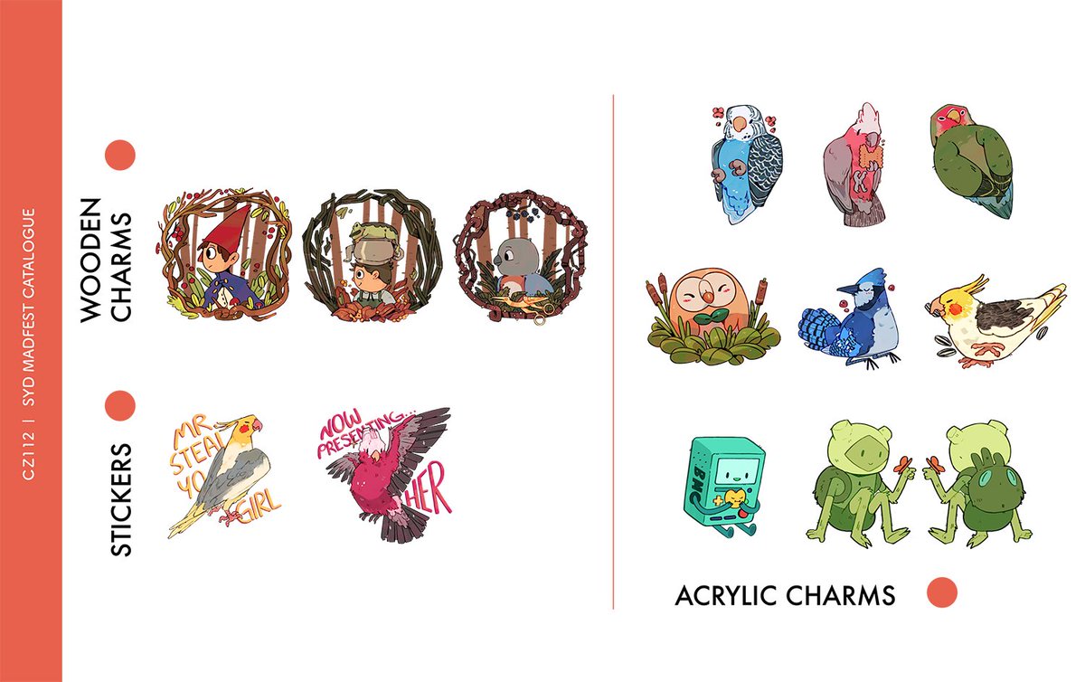 Ayo I'll be at SYD #Madfest this weekend at table CZ112 w/ @eeyitscoco. Will have prints, charms and stickers available, come drop by! 