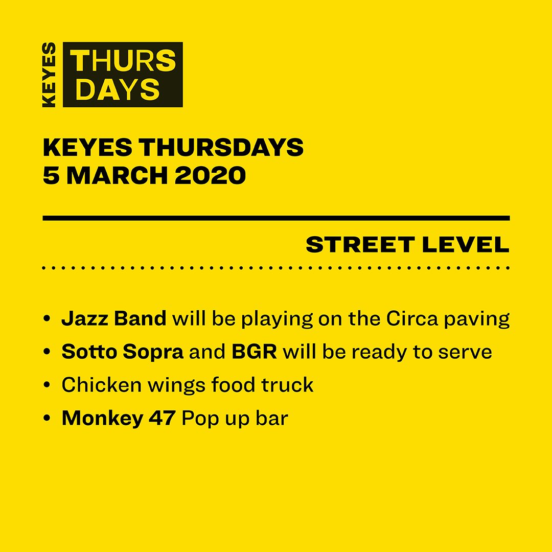 keyesartmile's tweet photo. #KEYESTHURSDAY - FREE ENTRY: Drinks & #pizza Italiano at the brand new Sotto bar / explore the other activities at street level while listening to #livemusic. Join @1000drawingsjhb doodle session in the atrium or enjoy the latest #exhibitions at our various #galleries ๐ https://t.co/QgTjVOQLaE