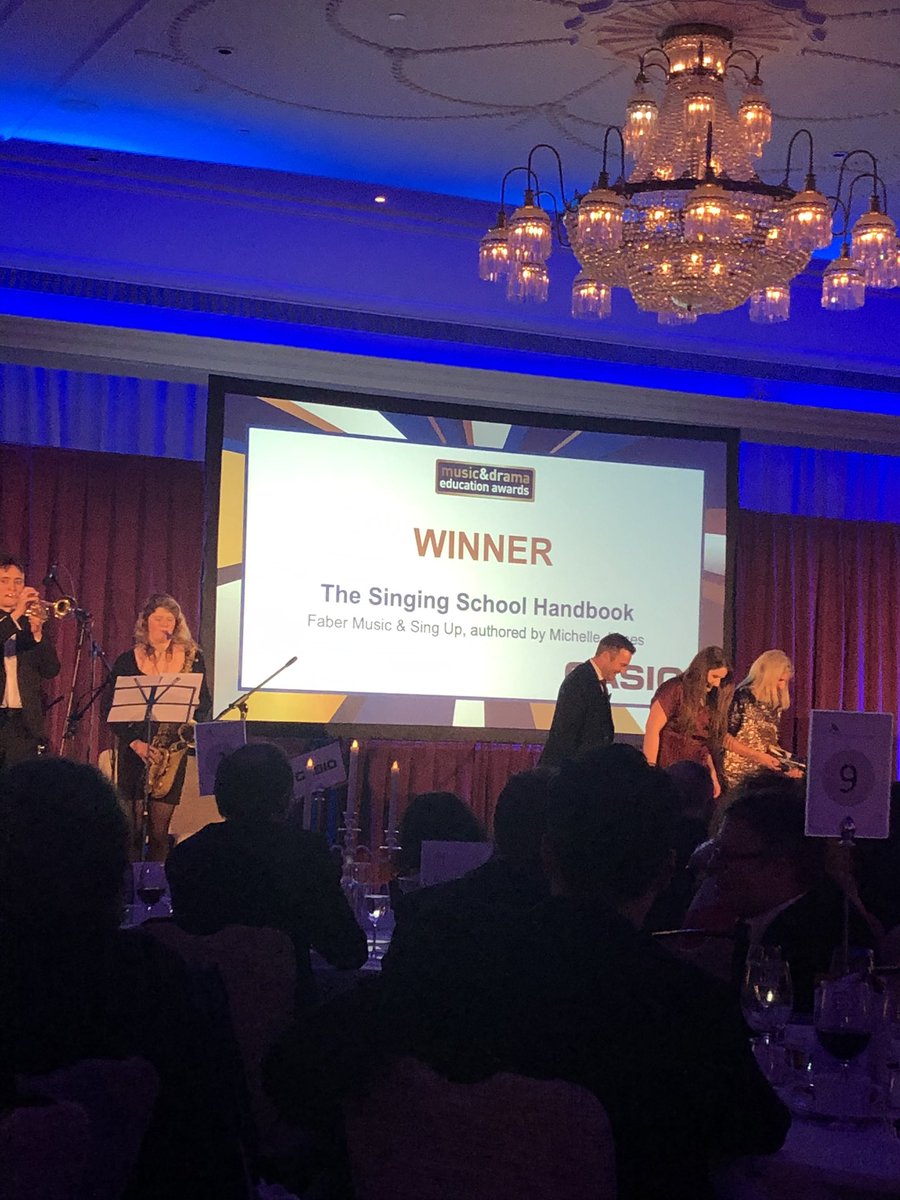 ISM_music's tweet photo. The winner of Outstanding Music Education Resource is... The Singing School Handbook by @FaberMusic and @SingUpTweets #MDEE #MDEAwards https://t.co/4QWSkUoLpM