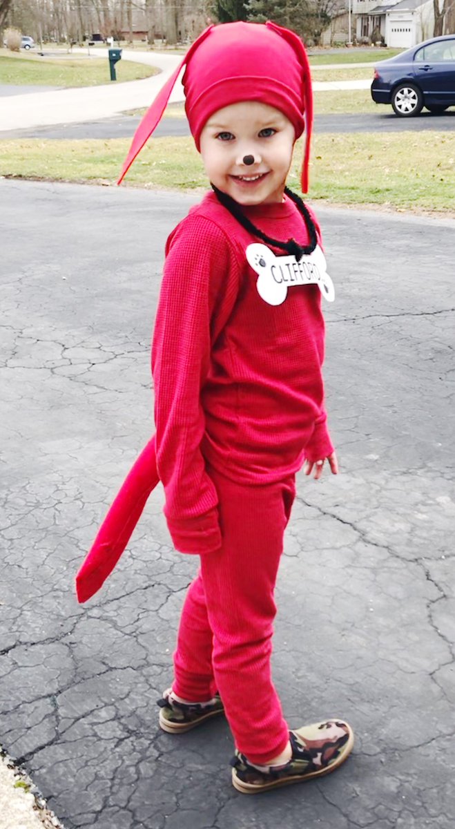 Dress up as your favorite book character at preschool today.  😍 Greyson couldn’t wait to go to school as Clifford today. 
#cliffordthebigreddog #itsworthit #preschoolfun #lovethisllttlepup #mylittleman #sutterpark @klingel7