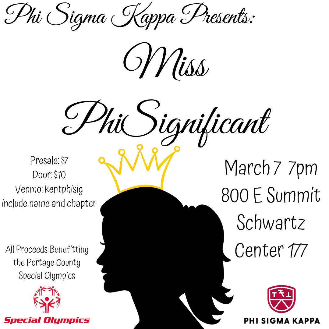 KentPhiSig's tweet photo. Miss PhiSignificant with be happening this Saturday (3/7) @ 7pm at the Schwartz Center ! Presale Tickets are on sale until Friday ! https://t.co/8ibDMwXS2d