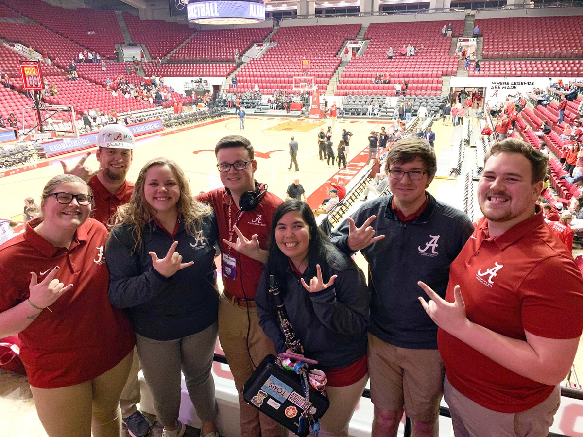 BamaKKPsi's tweet photo. What a fun night cheering on the Crimson Tide. The Brothers in the Alabama Pepband cheered during our last home game of the season. We are ready to head to Nashville to continue our support for the Alabama MBB team. #MLITB #SEDSWAT20 #KKPsi #NN #rolltide #NashvilleStrong https://t.co/Aoy1QTPZtm