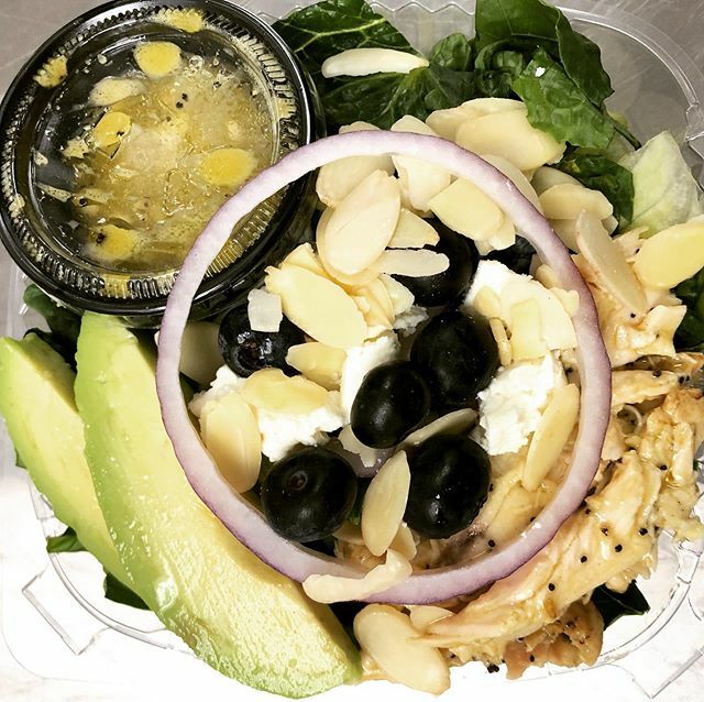 Blueberry Feta Salad with Chicken and Lemon Poppy Seed Dressing... Exellent job by the Intro Cold Foods group!  #studentlearning #culinaryschool #culinaryarts #coldfoods #butterhorns <a href="/cmhsrams/">Central Memorial High School - CBE</a> @pvacentral ift.tt/2ToE704