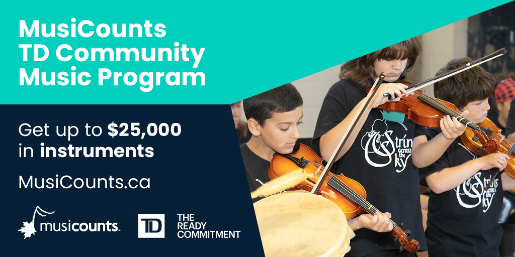 MusiCounts's tweet photo. Don’t miss your chance to receive up to $25K in new #instruments for the youth in your community! Early Bird applications for the #MusiCounts @TD_Canada Community Program close March 18. Apply now and you could win one of ten @shure USB microphones: https://t.co/zdgHJ87N31 https://t.co/FyMfTOcmhx