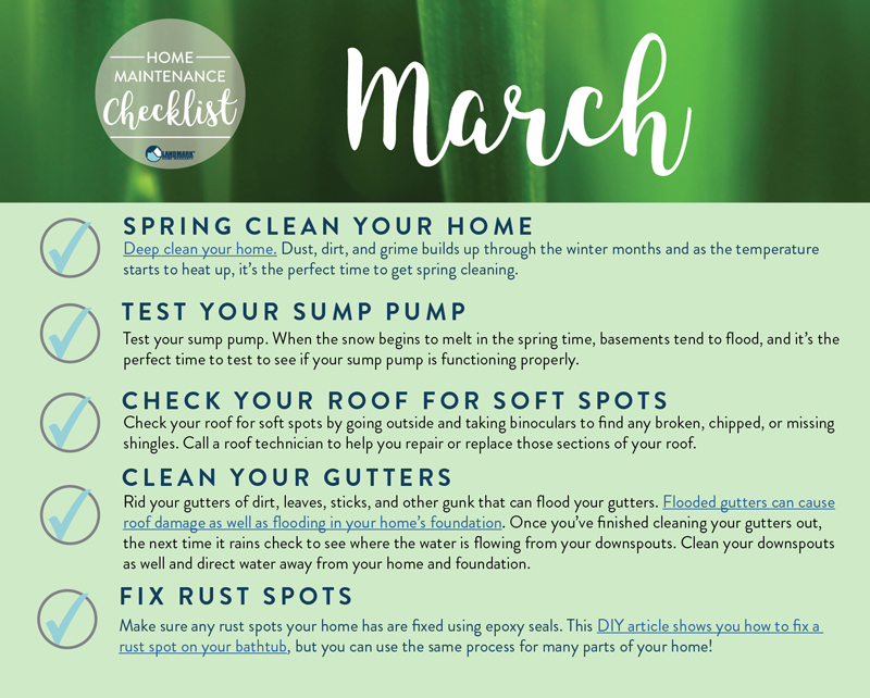 PNWRoofer's tweet photo. Happy Wednesday! Here are some #HomeMaintenanceTips for March.
#WednesdaySafetyTips
Source: https://t.co/51CB3BeUuD https://t.co/BDzkQowL1K