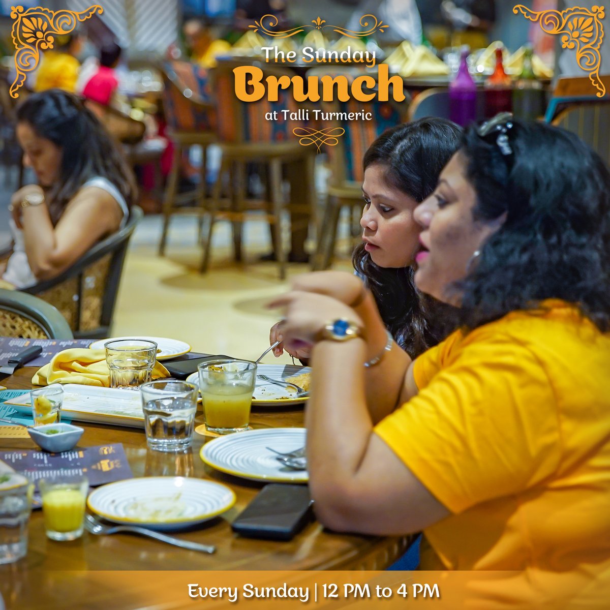 TalliTurmeric's tweet photo. This #InternationalWomensDay, treat the remarkable women in your life to a memorable meal with #TheSundayBrunch at Talli Turmeric. 💃🏻

Also, first cocktails for all the lovely ladies on the house! 

8th March | 12 PM - 4 PM.

For table reservations, call - 022 6736 3601 https://t.co/vjZvMPqdXX