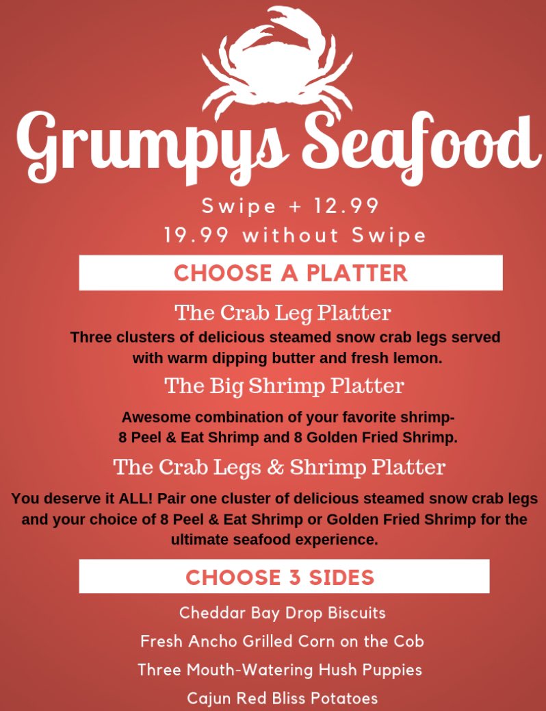 ClarkAtlDining's tweet photo. Congrats to our #TagItTuesday winner @mya_ashlee, who won Grumpy’s Seafood Palace for herself and 3 friends! 

Date: This Thursday! 02/05
Time: Doors open at 4:00pm at Crogman Campus Eatery! Get there early! https://t.co/q4OqIh6kzM