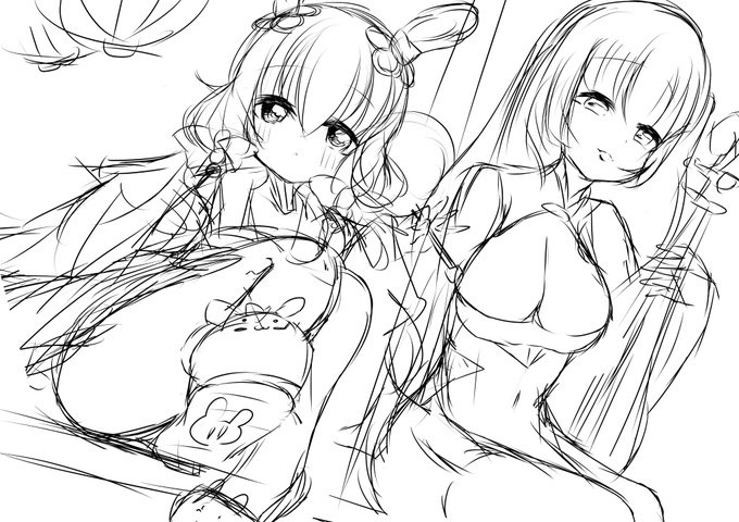 見開きページのラフ 