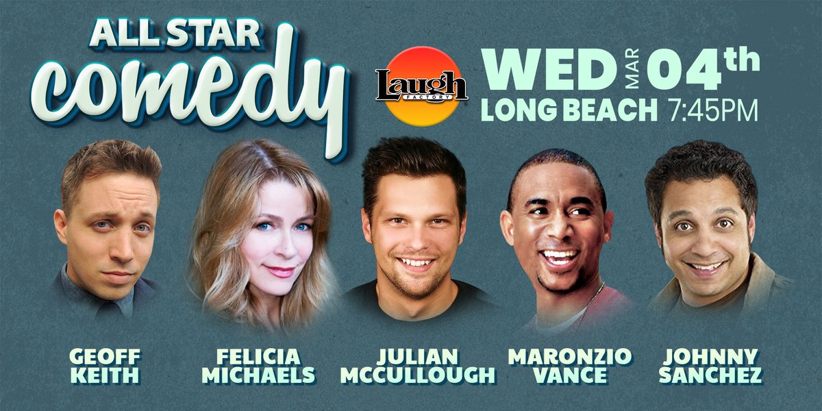 Some #WednesdayMotivation for you. Come see some #standupcomedy by some of the best comedians in the country. Catch #MADtv ⭐ <a href="/jsanchezcomic/">Johnny Sanchez</a>, The Hole Story ⭐ <a href="/FeliciaMichaels/">Felicia Michaels</a>, Maybe I’m a Man ⭐ @julezmac with <a href="/MaronzioVance/">Maronzio M. Vance</a>, and <a href="/GeoffKeith/">Geoff Keith</a>! 

Tix - bit.ly/3alhEGU
