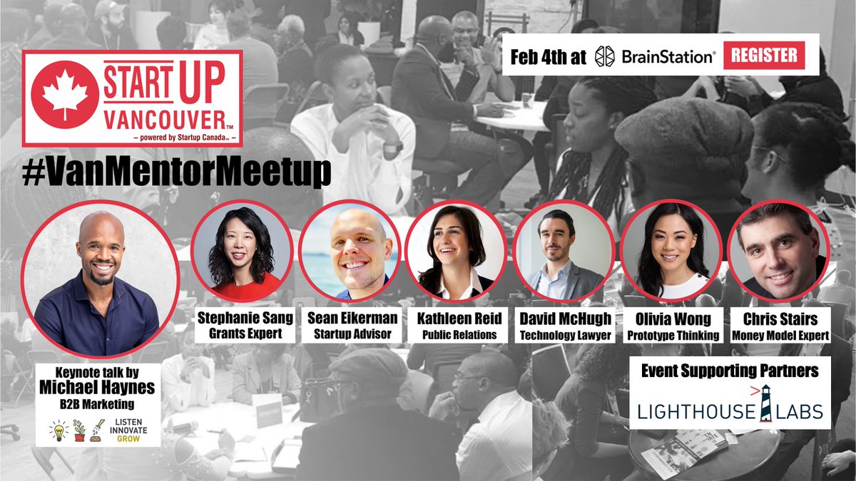 Startup_YVR's tweet photo. A3 Take advantage of events like our #VanMentorMeetup series. Our Feb 4th event was so well-received that we already scheduled our next one for April 23rd at @SFUVentureLabs! Tickets will be available in a couple of weeks. #womenentrepreneurs #startupchats https://t.co/iNBq8OPzx6