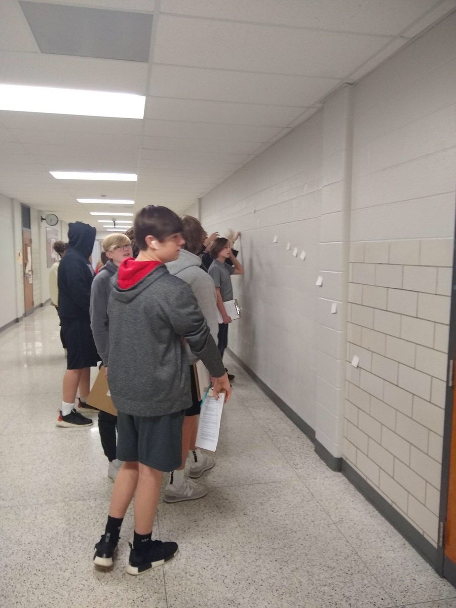 MrsCoolidge1's tweet photo. Today Math 2 S’s explored quadratic behavior by tossing a bean bag! @MsBennettMHS was our professional corn hole player and the S’s marked where the bag crossed their line of vision. Then we plotted all the points on @Desmos. Check out my blog for the lesson! #MorefortheM https://t.co/xomrKBcqsB