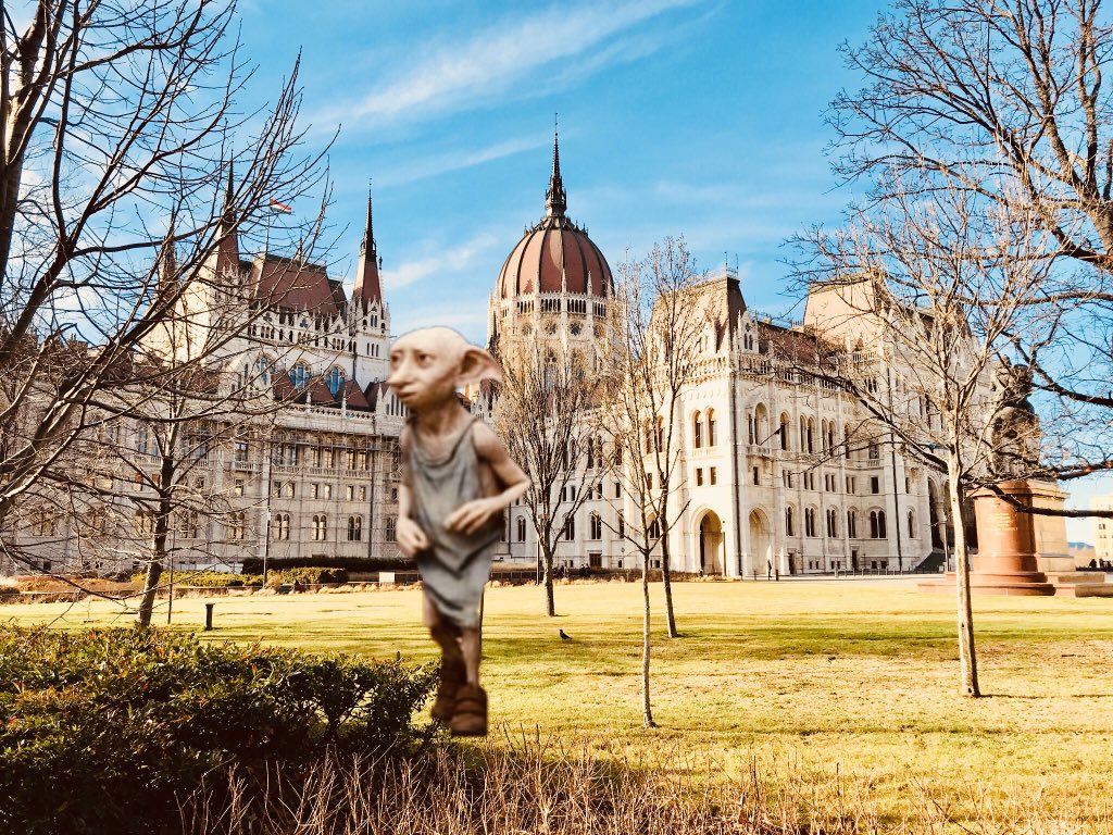 LanchesterEP's tweet photo. The boys were disappointed to be missing out on ‘World Book Day’ in school in the UK tomorrow, so they decided that they would bring their favourite book characters on a tour of Budapest with them today! 🇭🇺 📚 Made using the fabulous @pixomatic_app #WBD2020 @WorldBookDayUK https://t.co/O9acBGlR0e