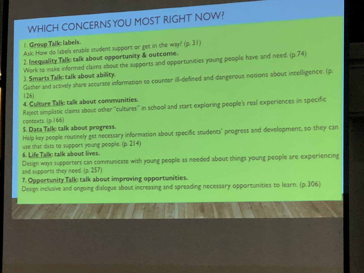 UCDHistProject's tweet photo. Prof. @EDSucsd @micapollock  leads our discussion on #schooltalking for equity using the 7 categories of talking to or about students. #LeadLearn2020 https://t.co/5JWac0fdaz