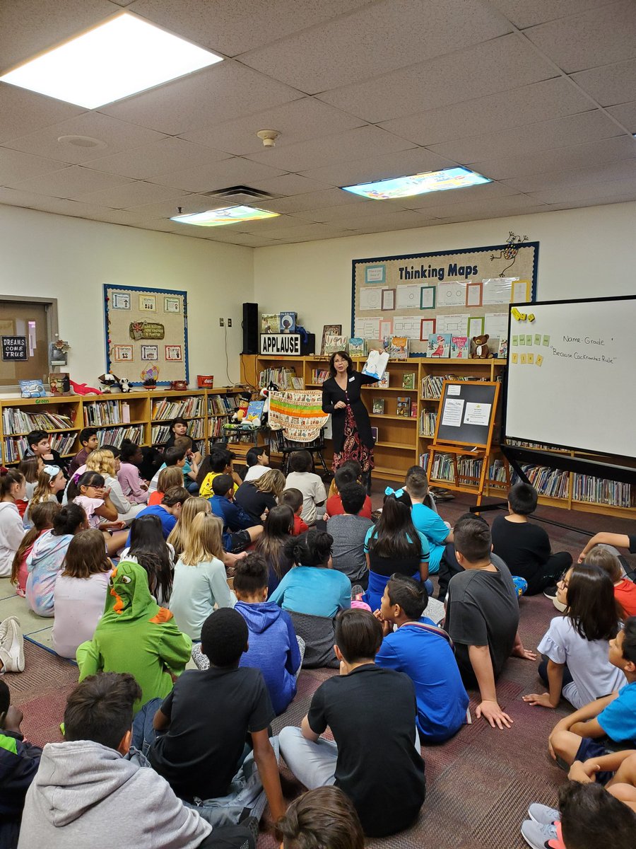 JohnJanezic's tweet photo. Day 2 for Kandyce at Sanborn. Reading to 4th grade and 6th grade. #readacrosstheworld @SanbornSuns https://t.co/7Y12AFcsXX