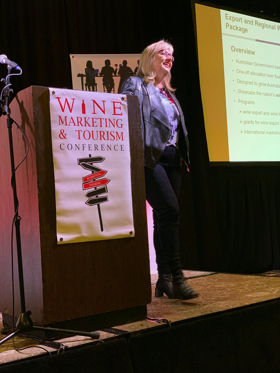 winetourismconf's tweet photo. The big question, how do you build, market and sell tourism? Lynda Schenk the Executive Director of the @WineComAust and our opening keynote has given us a great international perspective. 👏🏼 https://t.co/VaXSGL2ne6