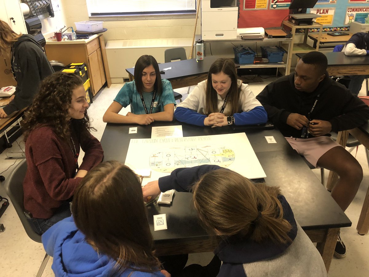 arosenSTEAM's tweet photo. Student choice, learning while doing through board game, song, video and journal writing creations to show understanding of carbon cycle in @STEAMhigh Intro to Biology https://t.co/pidAGPrVV0